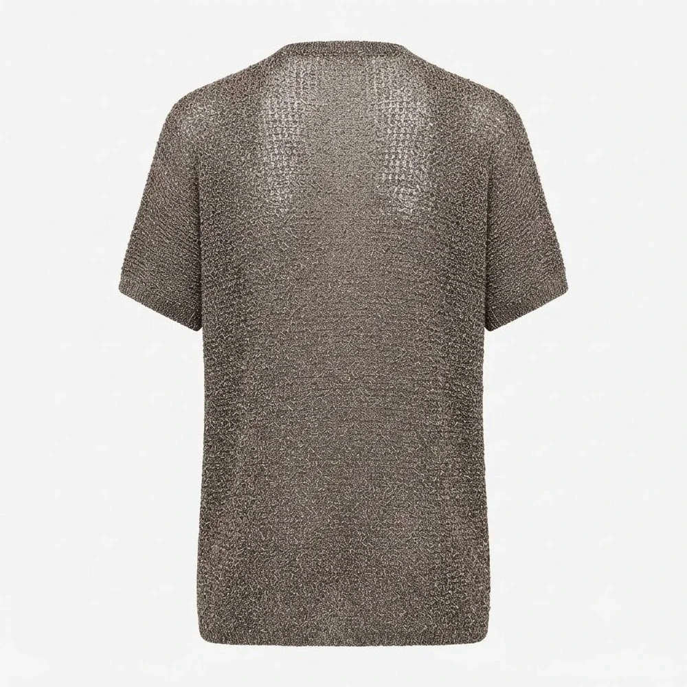 Eileen Fisher Small Brown Metallic Dolman Open Front Cardigan Sweater  - IW